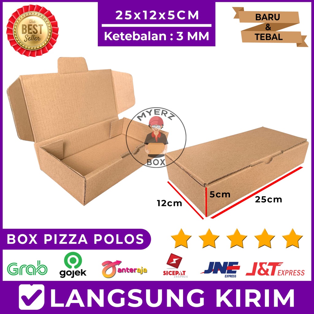 

Kardus Die Cut Pizza Polos 25X12X5 Cm Single Wall, Tebal 3 MM