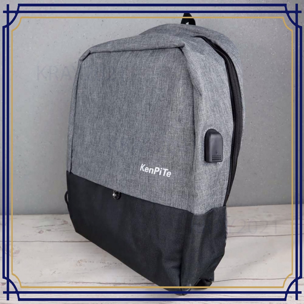 Tas Ransel Laptop Backpack dengan USB Charger Port BG548
