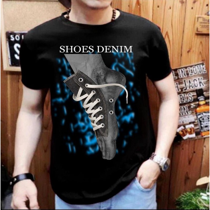 NEL-KAOS PRIA/KAOS COWOK DISTRO T-SHIRT KAOS SHOES DENIM