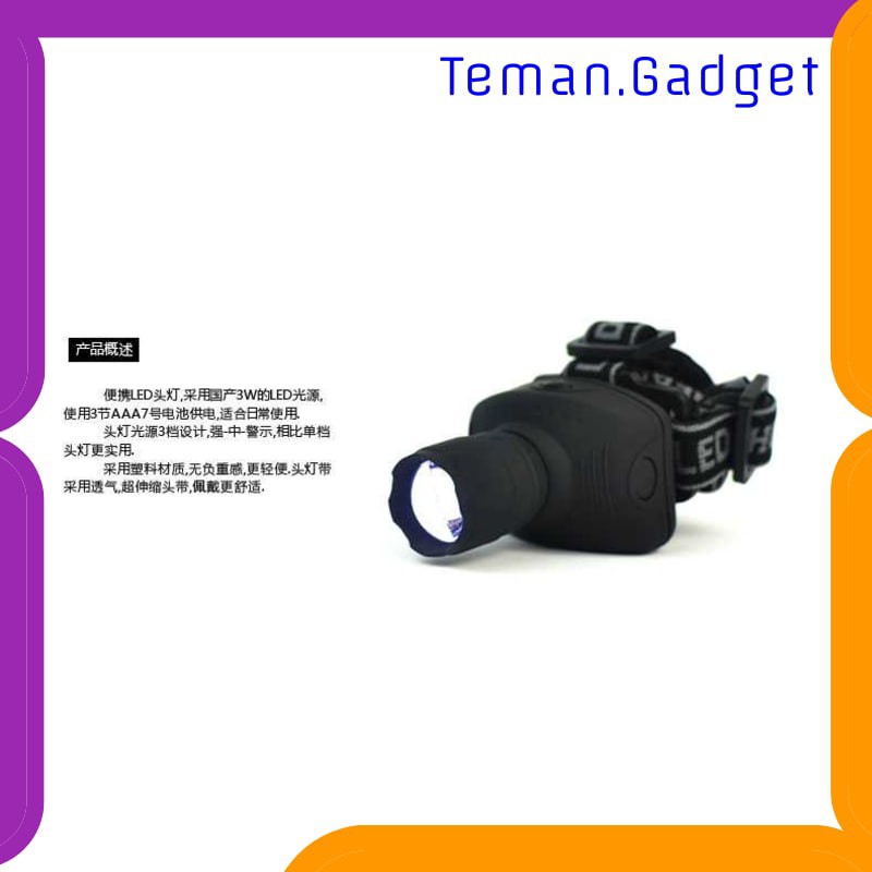 TG-IE116 ASB Senter Kepala Headlamp Flashlight 3W - TK17