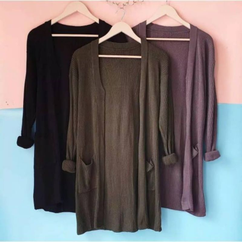 LONG BELLE CARDY RAJUT / OVERSIZED CARDIGAN RAJUT PREMIUM Pakaian Wanita Atasan Wanita Fashion Wanita-2