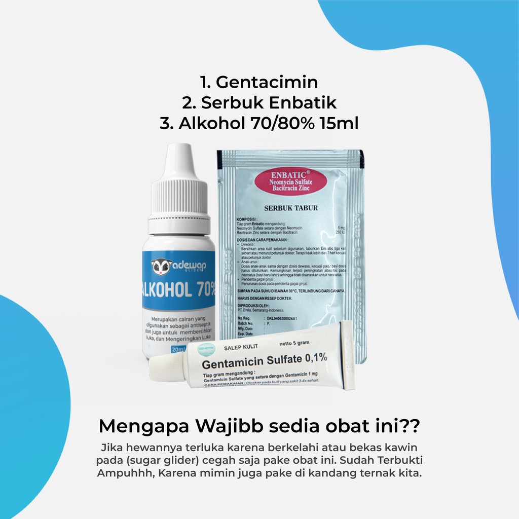ADEWAP GLIDER Paket Hemat Obat Terluka Hewan Sugar Glider