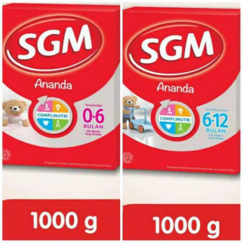 SUSU SGM ANANDA 0-6 BULAN / 6-12 BULAN KEMASAN 1000 GRAM