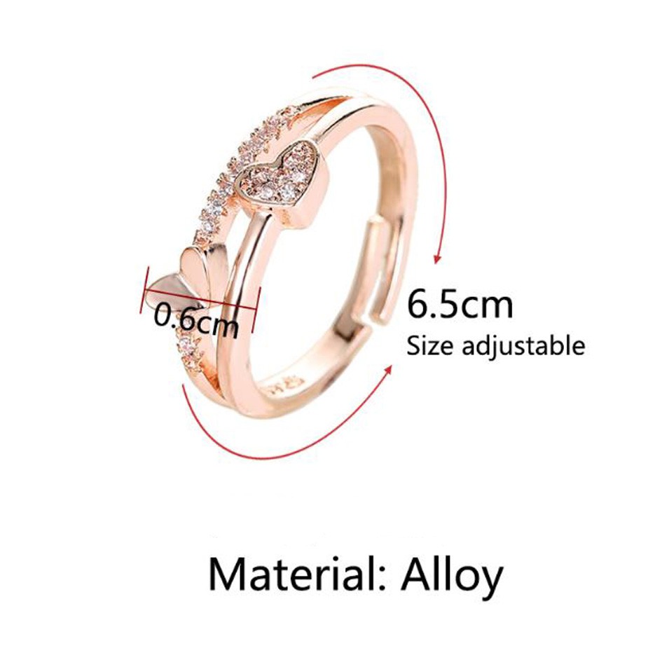 OILA cincin hati heart love soul adjustable ring  jci049 (2J2)