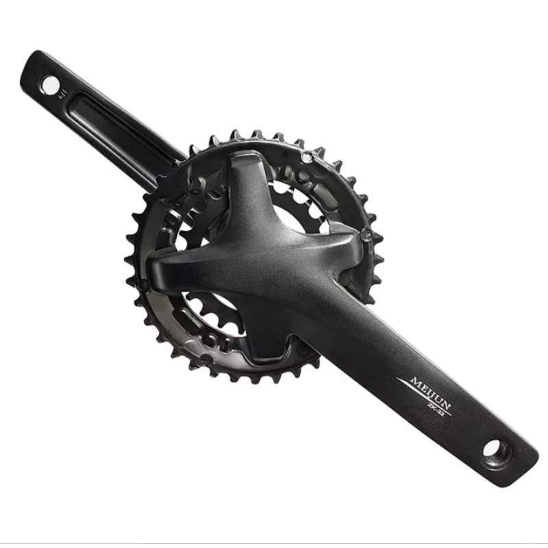Meijun Crankset Doubel Chainring 36T 22T Crank Arm HT2 Hollowtech Sepeda MTB Roadbike