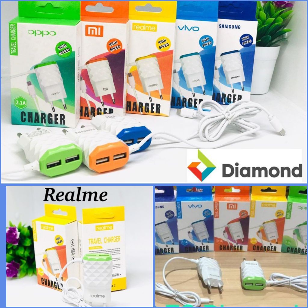 CHARGER DIAMOND BRANDED REALME SAMSUNG OPPO 2.1A