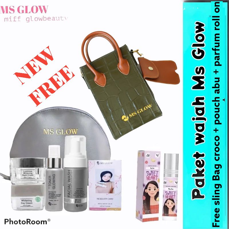 Miffglow - Paket Wajah Ms glow Free Sling Bag ms glow , msglow free sling Bag croco gift ms glow