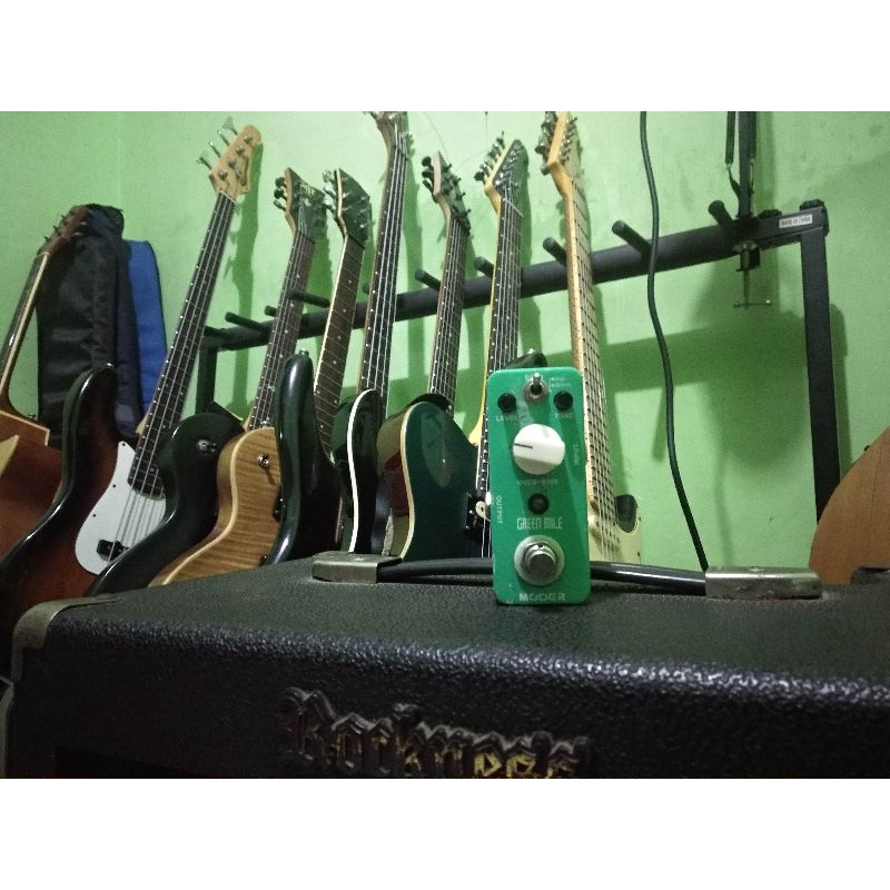 Efek gitar Mooer green mile overdrive no distorsi bosss delay