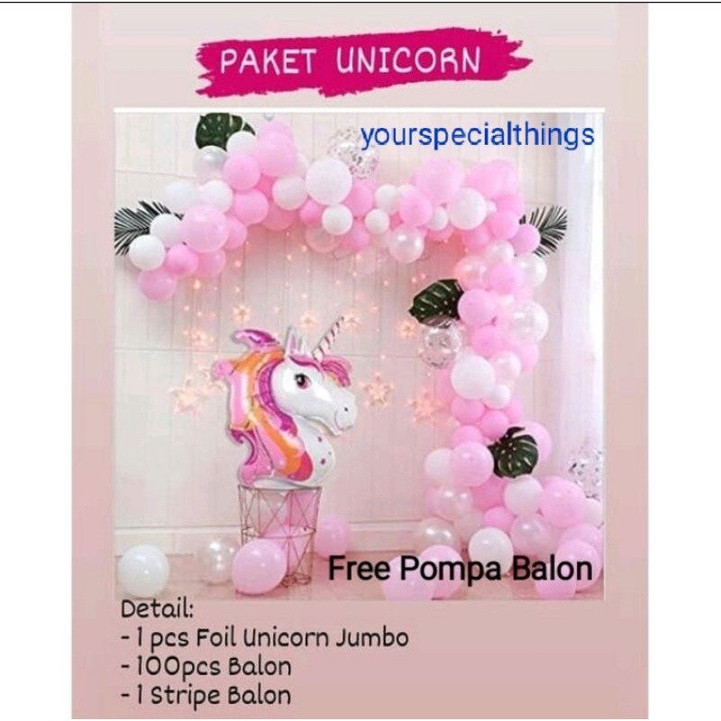 DEKORASI ULTAH UNICORN / SET DEKOR UNICORN / paket ultah unicorn / paket ulang tahun unicorn