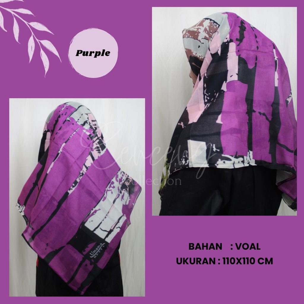 hijab motif segi empat warna ungu purple jilbab cantik murah kerudung muslimah soleha