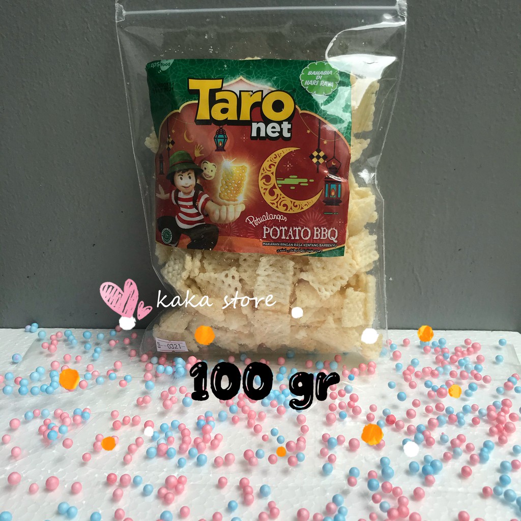 

TARO NET, chiki, ciki, cemilan / snack repack / repacking / kiloan / pouch