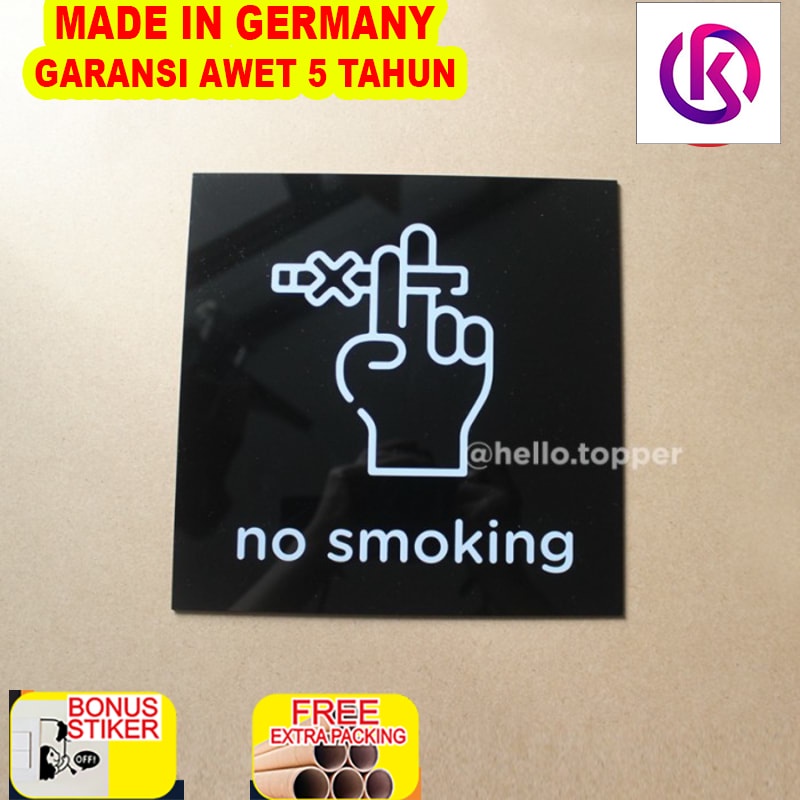 

Terlaris Sign No Smoking Acrylic Modern 20x20| Sign Board Acrylic