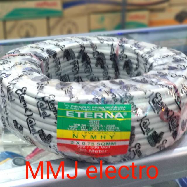 Kabel Eterna Serabut - Kabel Listrik Eterna Nym HY 2 x 0,75 Harga Permeter