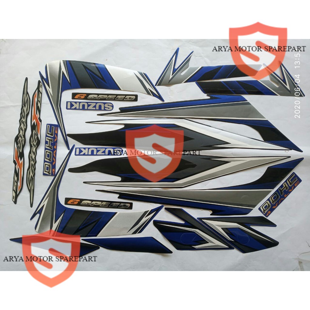 stiker striping suzuki satria fu150 barong 2009 biru