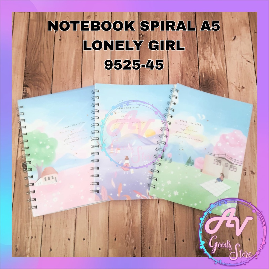 

Notebook Spiral A5 Lonely Girl 9525-45 / Diary Spiral A5 Fancy Lucu 70lembar