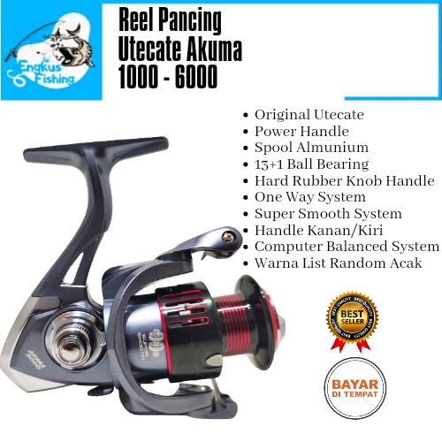 Reel Pancing UTC Utecate Akuma 1000-  6000 ( 13+1 Bearing ) 6kg - 10kg Power Handle - Engkus Fishing