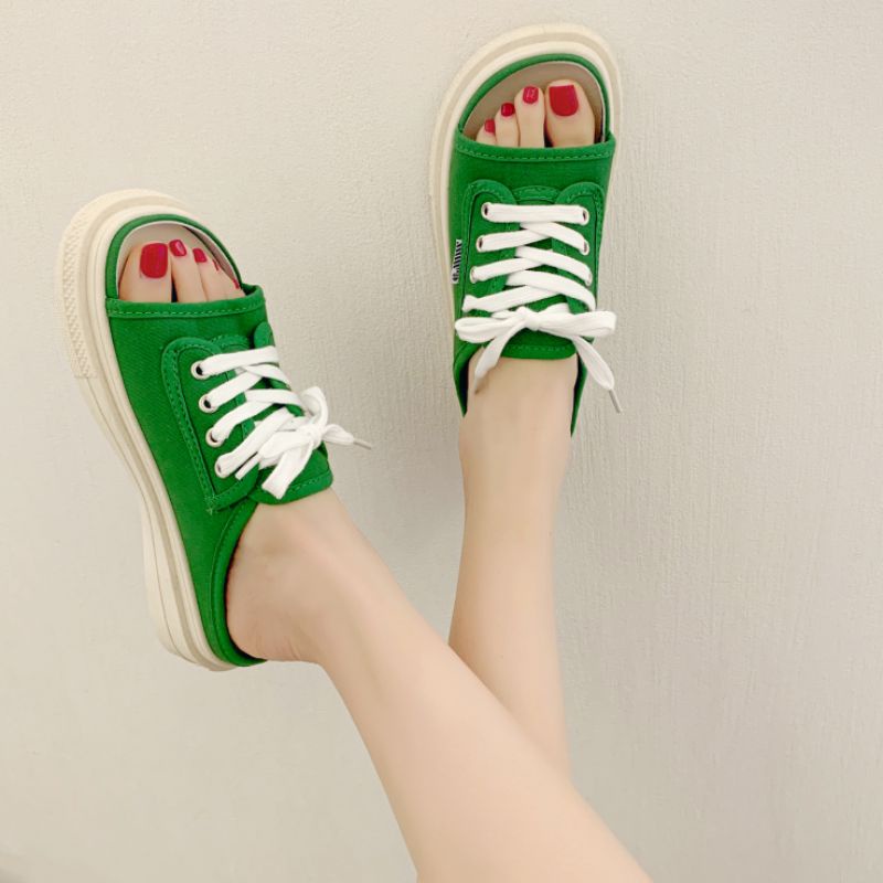 Sepatu Half Sneaker Tali Fashion Wanita Import VF01