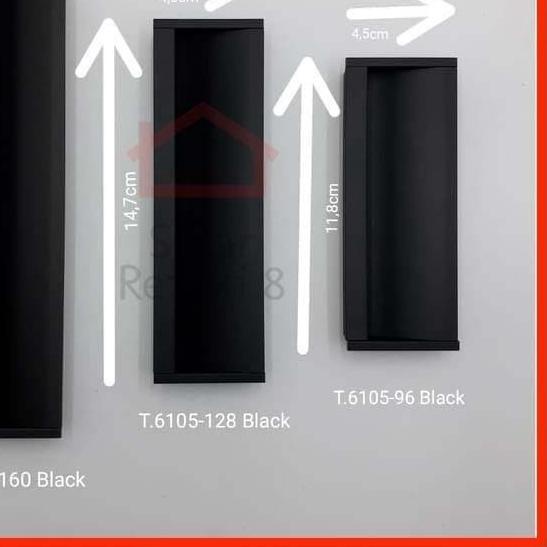♦ Tarikan Tanam 6105 BLACK / HItam Handle Geser Pintu Lemari Minimalis Lemari Gagang ➥