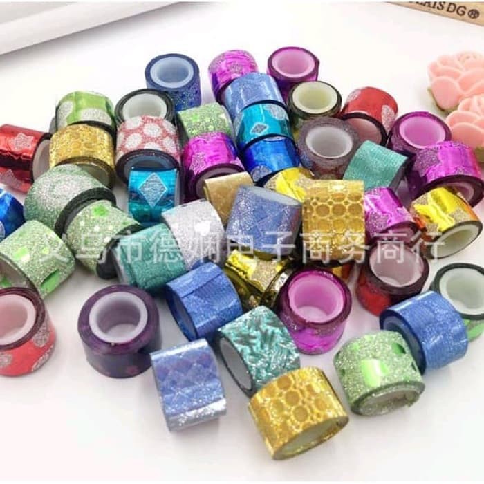 

Dijual Tape Isolasi Mini Glitter Aneka Motif untuk Hiasan / Prakarya (1.2cm)