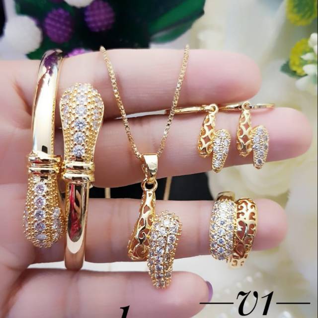 Xuping set perhiasan lapis emas 24k 202c