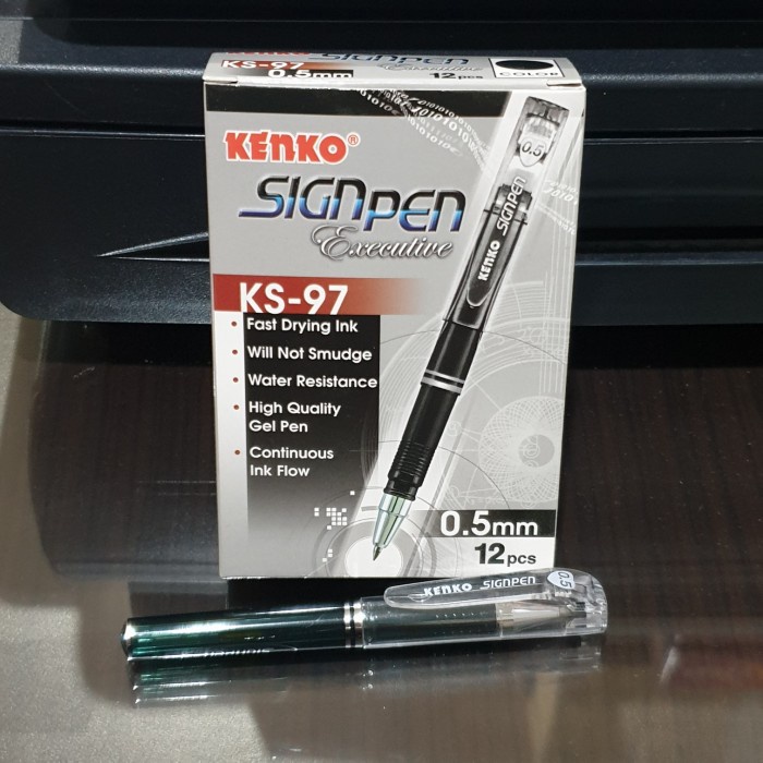 

Pulpen Sign Pen 0.5 Mm Isi 12 Pcs Kenko Ks-97 Gel Pena Cair Ballpen