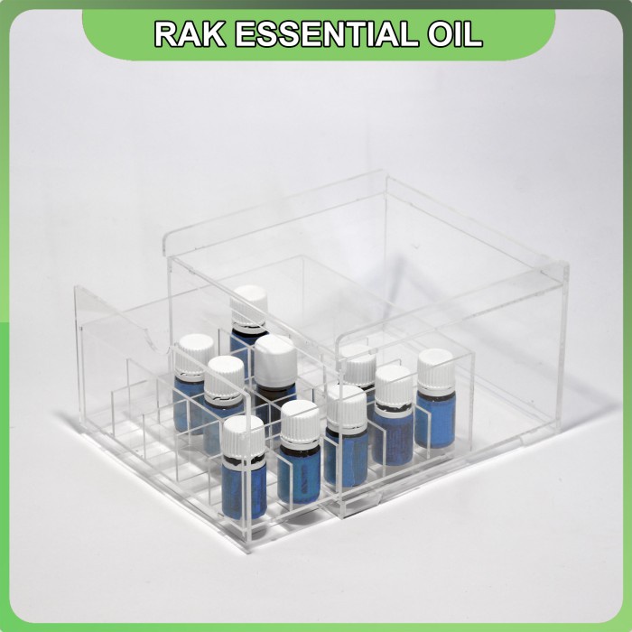 

Murah Rak Essential Oil Model Laci Bahan Acrylic Isi 25 - Clear