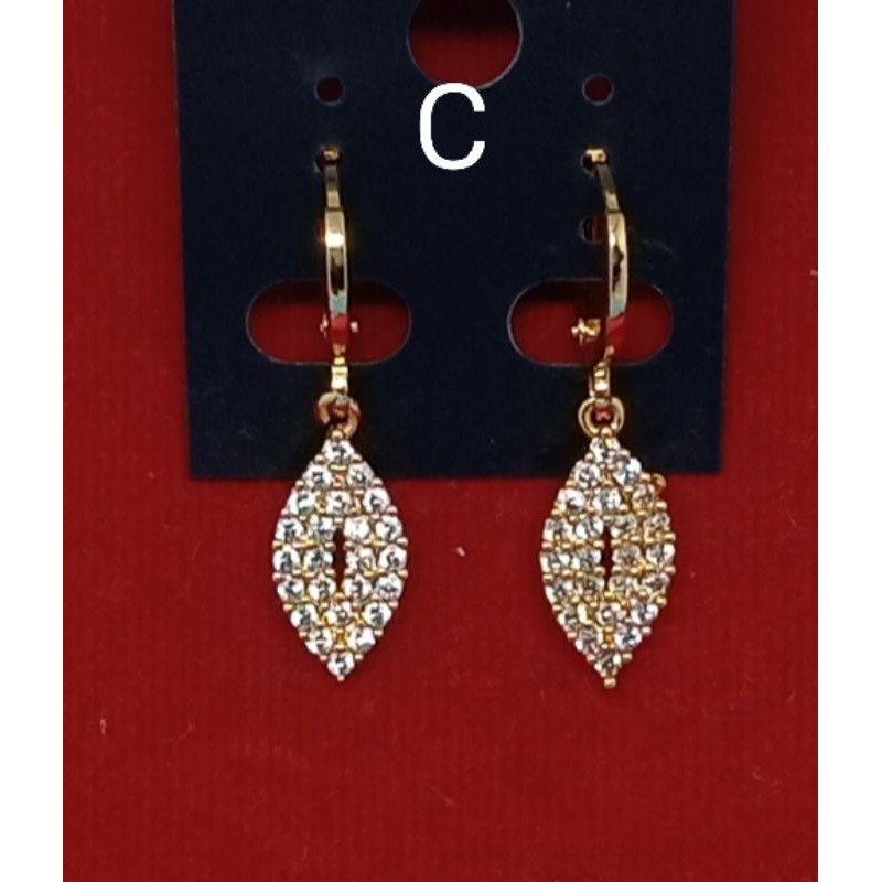 AC8. Anting xuping wanita lapis emas dgn mata zircon