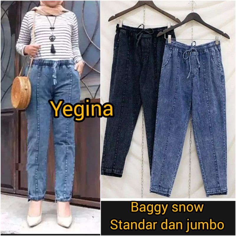 TERMURAH BAGGY SNOW JEANS WANITA DEWASA.CELANA JEANS PANJANG WANITA MODEL BAGGY BOYFRIEND PENCIL COD