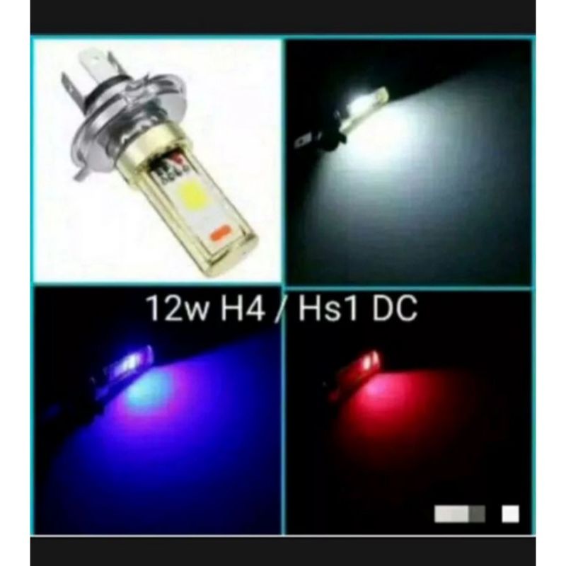 Lampu Depan LED Strobo H4 3 Warna
