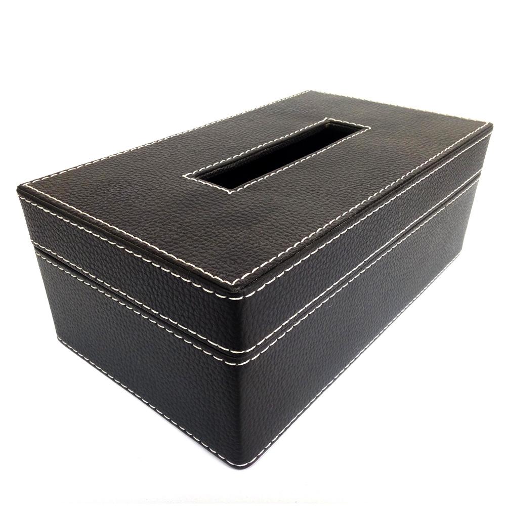 Kotak Box Tisu Vinyl 24x13x9 cm - Hitam