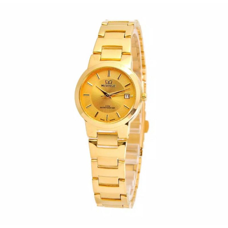 jam tangan wanita;MIRAGE M7390BRP-Mgold~ORIGINAL WATER RESISTANT~TGL~STAINLESS