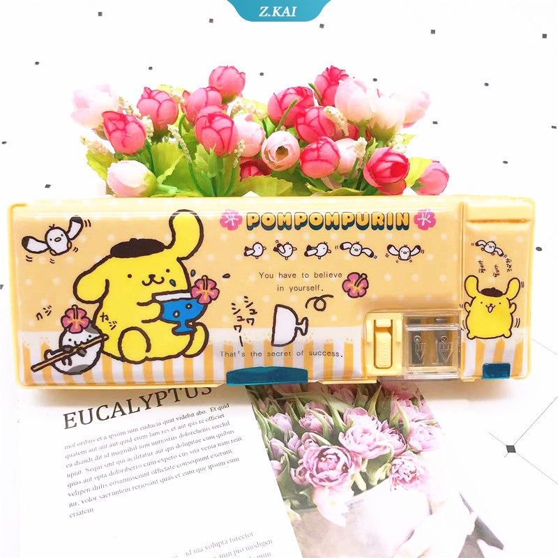 Tempat Pensil Dua Sisi Multifungsi Motif Kartun Hellokittys Mymelody Kuromi Untuk Perlengkapan Sekolah