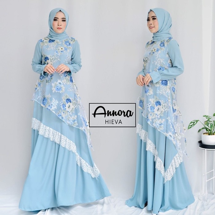 Dress dan Pashmina /Gamis Abaya Set Heiva by Annora