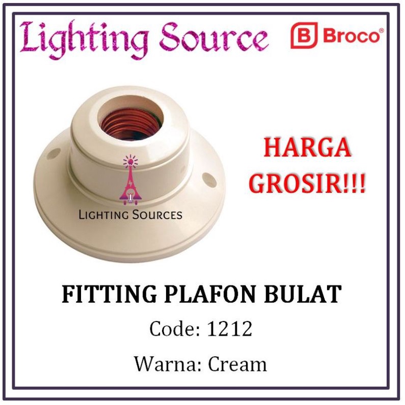 BROCO FITTING PLAFON 1212 (BULAT) FITTING PLAFON TEMPEL BROCO 1212