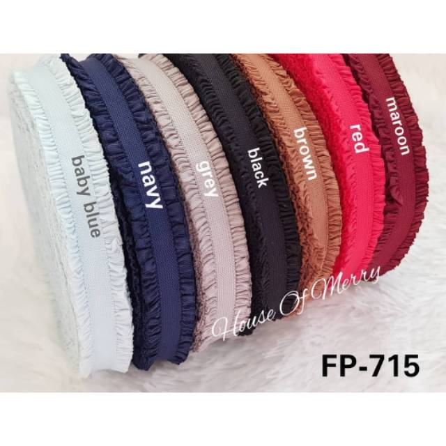 Foe Ruffle Elastis, FOE-715, jual per yard (90 cm)