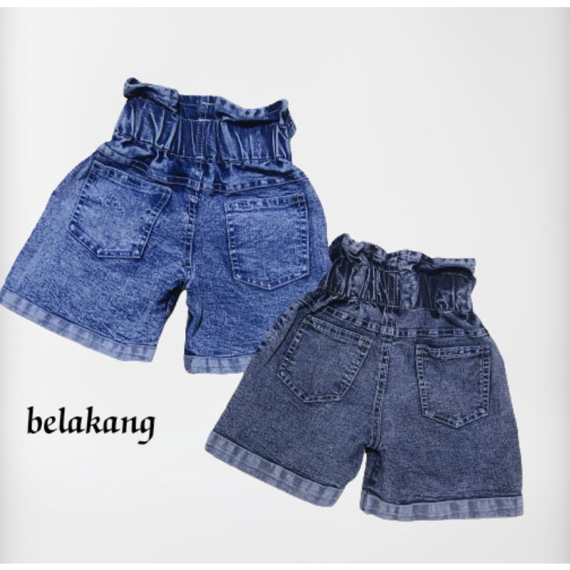 CELANA PENDEK ANAK PEREMPUAN//HOTPANT JEANS STRETCH USIA 1-8 TAHUN