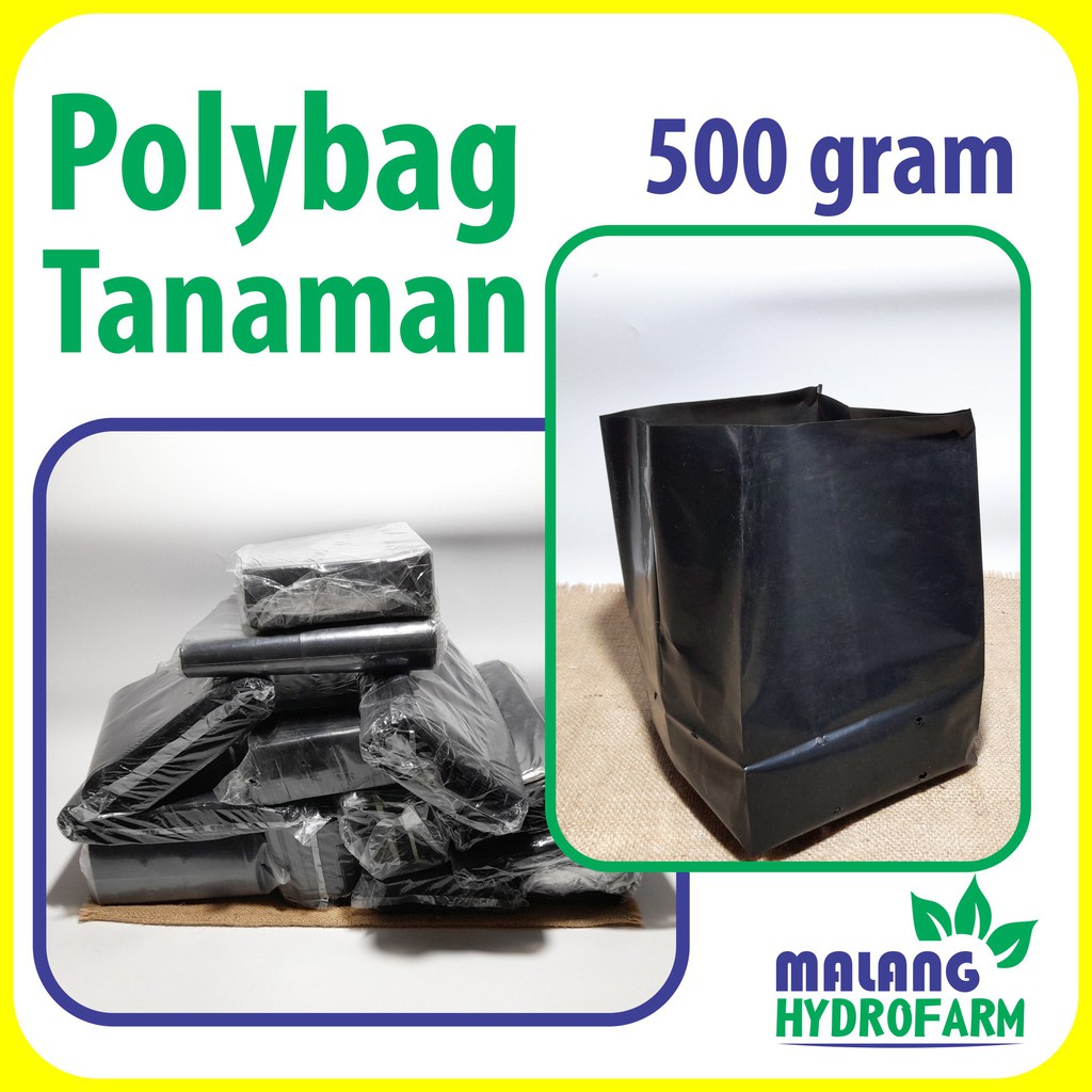 Polybag besar tebal 500 gram pot plastik tanaman hias tabulampot tanah kiloan grosir 35 40 45 50