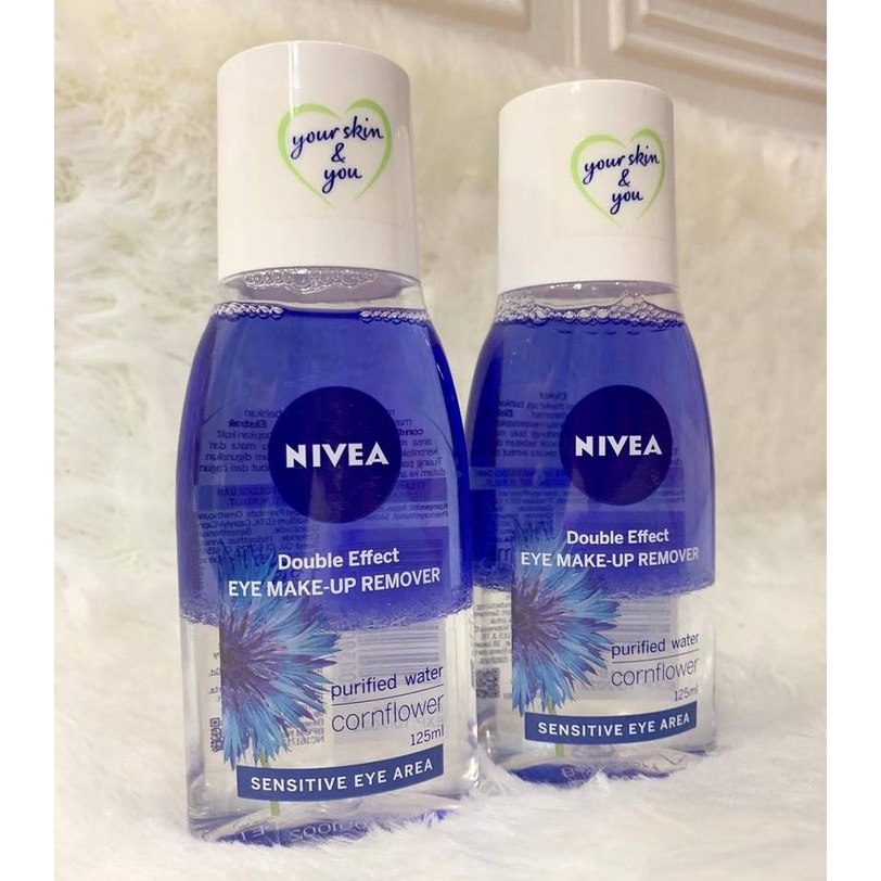 (Make Up Remover) NIVEA Face &amp; Eye Make up Remover Double Effect / MicellAir Black XPERT 125 ml - Micellar Water Untuk Membersihkan Make Up di Wajah Dan Mata - Botol Biru &amp; Hitam -  Micelar Pembersih Wajah MakeUp