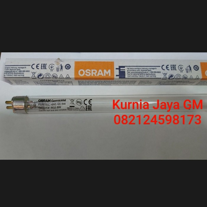 OSRAM TL UVC 8WATT T5 / OSRAM HNS 8W UVC BAKTERI GERMICIDAL LAMPU SAJA