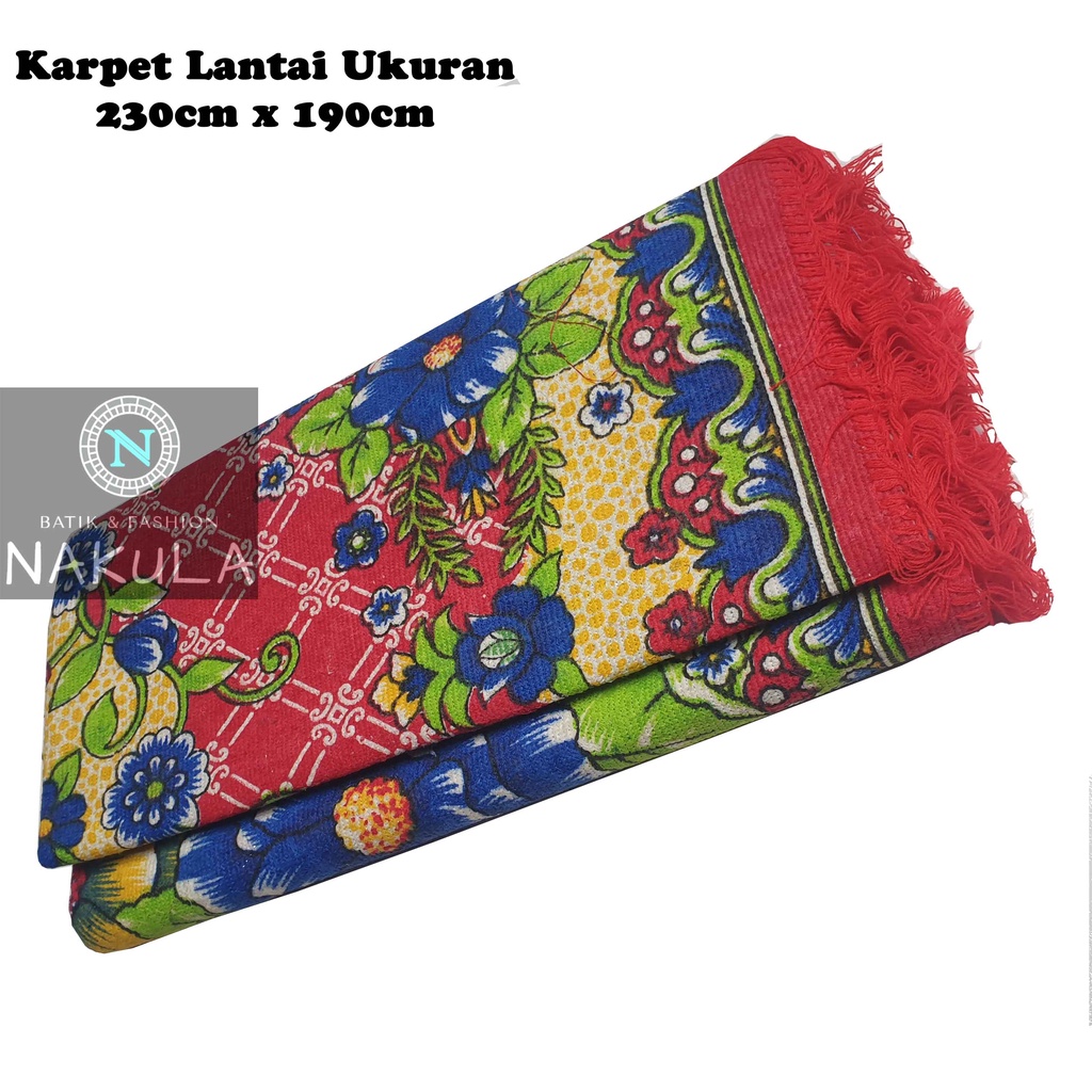 Karpet Lantai Murah Lebar 240 x 190 / Karpet Tenun Motif Bunga / Karpet Ruang Tamu / Karpet Santai