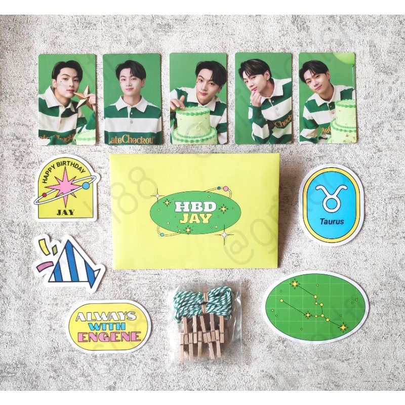 [CEK VARIASI] ENHYPEN JAY Official 2022 Birthday Garland DIY Kit Photocard PC Poca Deco Enha EN-