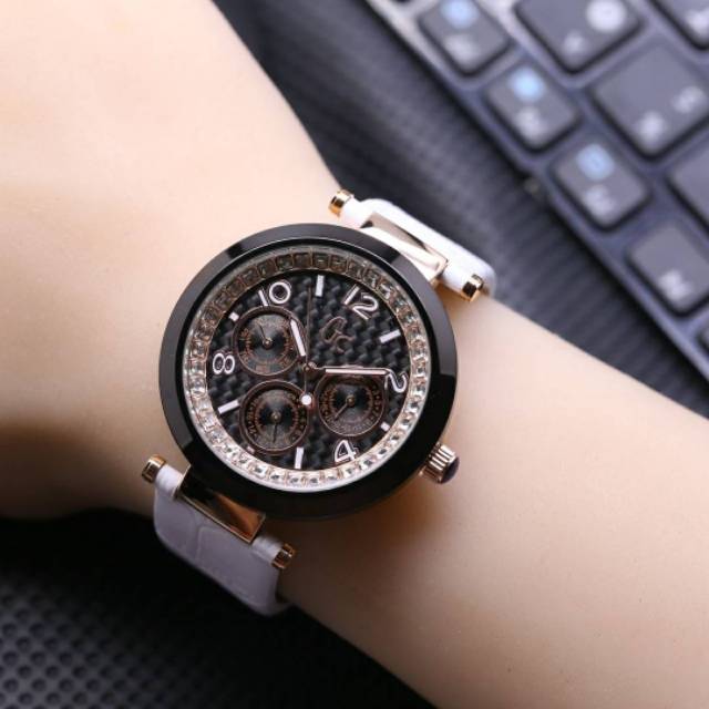 JAM TANGAN CEWEK GC GUESS COLLECTION KULIT CHRONO AKTIF