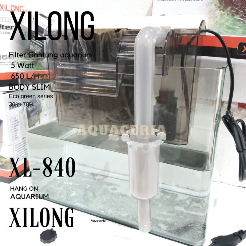 Filter Gantung Aquarium body slim XILONG XL 840 Hang on filter Aquarium body slim