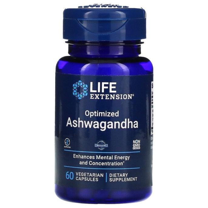 Ashwagandha 125 mg, 60 Veg Caps, Life Extension | Optimized Aswaganda