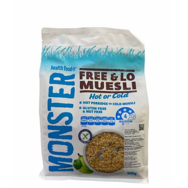 Monster Free and Low Muesli 500gr