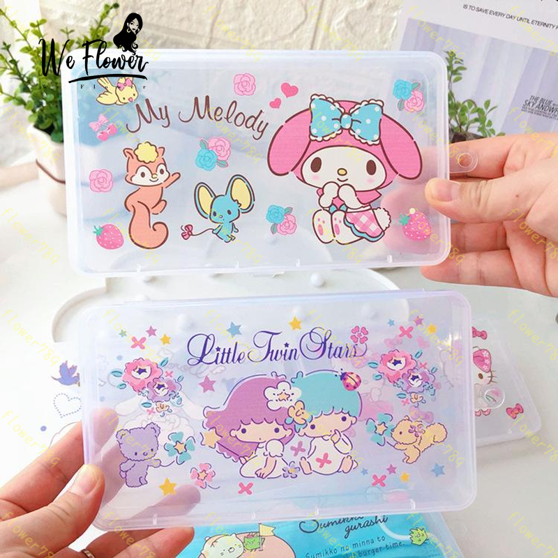 Kotak Penyimpanan Masker Desain Kartun Marvel Hello Kitty Ukuran 17.5x10 X 2.3cm