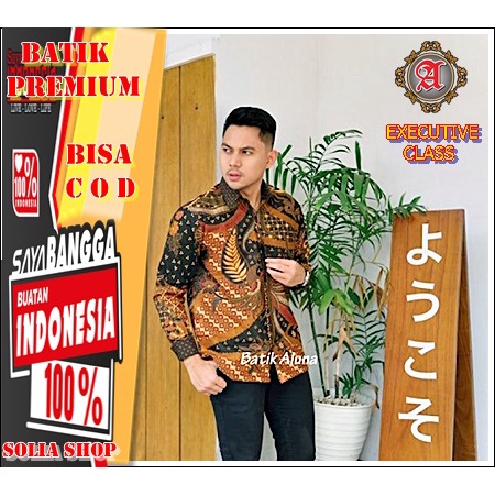 W091 Baju Batik Pria  Kemeja Undangan Pesta Lengan Panjang Katun Premium Original