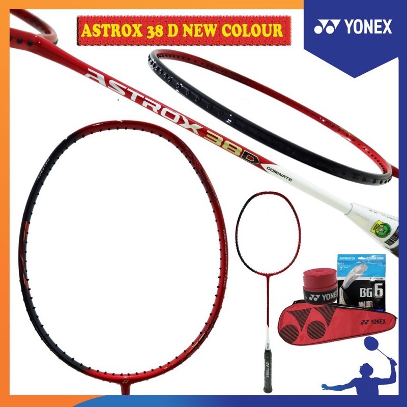 Raket Badminton YONEX NEW COLOUR ASTROX 38D +tas+senar+grip lengkap original
