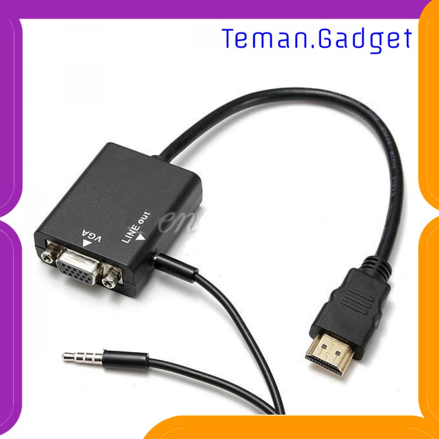 TG-AI101 TAFFWARE KABEL ADAPTER HDMI KE VGA FEMALE DENGAN PORT AUDIO - HD008