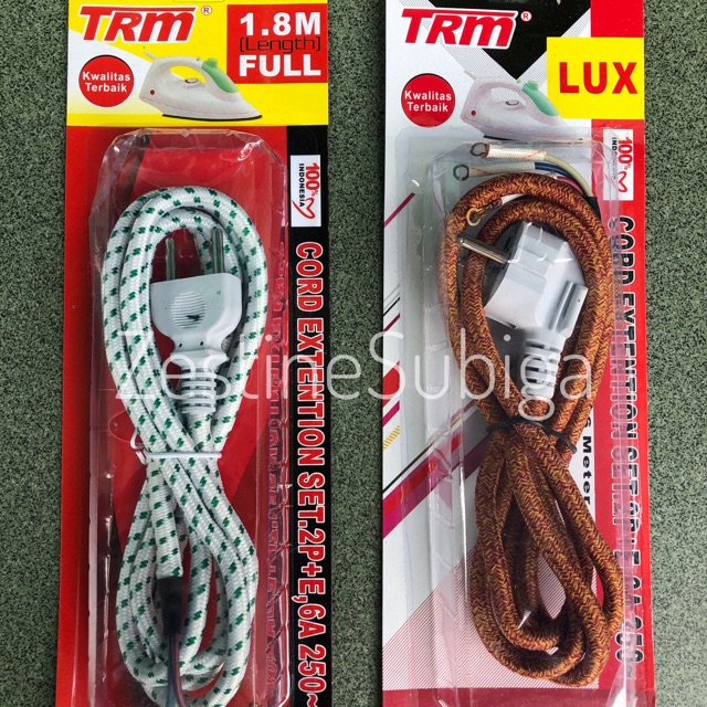 Kabel Setrika Gepeng 1,8 meter / Arde 1,6 meter Full TRM